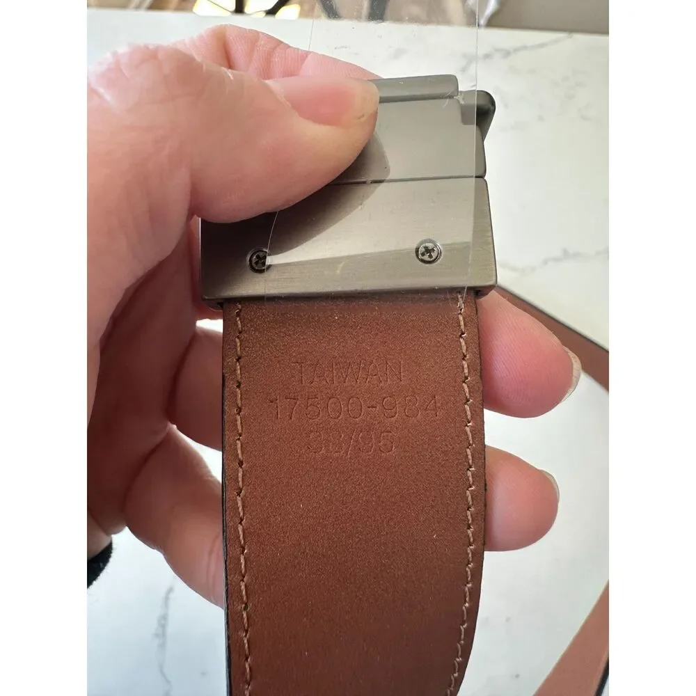NWT Smith's Workwear Reversible Brown Leather Belt Size 38